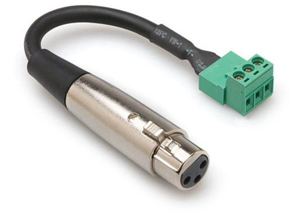 PHX-106F-BULK LOW-VOLTAGE ADAPTOR, XLR3F TO PHX3M, 6 IN / CONNECTS BARE WIRE TO GEAR WITH XLR OUTPUTS